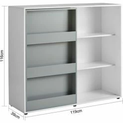 SoBuy Children Kids Bookcase Book Shelf Toy Shelf Storage Display Shelf, KMB33-W -SOBUY Shop 55298476 3