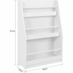 SoBuy Children Kids Bookcase Book Shelf Toy Shelf Storage Display Shelf Rack Organizer,KMB45-W -SOBUY Shop 55298479 4