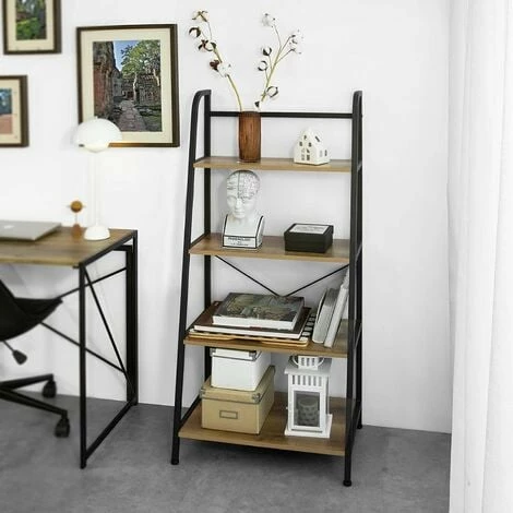 SoBuy 4 Tiers Ladder Shelf Bookcase Book Shelf, STR09-PF 2 SoBuy 4 Tiers Ladder Shelf Bookcase Book Shelf, STR09-PF - Image 2