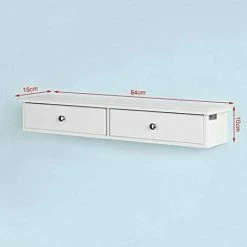 SoBuy Wall Mounted Shelf With 2 Drawers, Storage Unit, White Finish, FRG43-W -SOBUY Shop 5571697 5