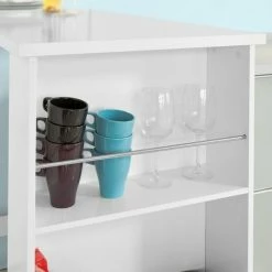 SoBuy Kitchen Dining Table,Coffee Bistro Bar Table With Storage Rack,FWT17-W -SOBUY Shop 5571717 5