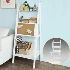 SoBuy Computer Table Storage Display Shelving, Bookcase/Memo Board,FRG115-W -SOBUY Shop 5571729 3