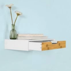 SoBuy Wall Shelf Storage Display Shelving,Floating Shelf With Drawer,FRG92-WN 3 SoBuy Wall Shelf Storage Display Shelving,Floating Shelf With Drawer,FRG92-WN -SOBUY Shop 5571743 4