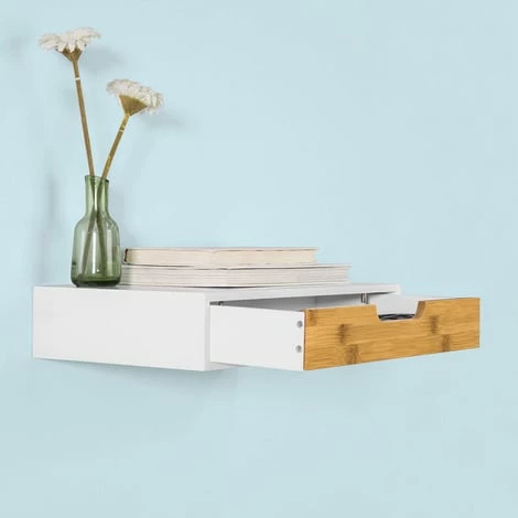 SoBuy Wall Shelf Storage Display Shelving,Floating Shelf with Drawer,FRG92-WN SoBuy Wall Shelf Storage Display Shelving,Floating Shelf With Drawer,FRG92-WN -SOBUY Shop 5571743 4