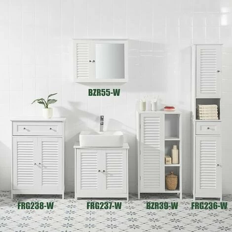 SoBuy Bathroom Storage Cabinet Cupboard,BZR39-W 5 SoBuy Bathroom Storage Cabinet Cupboard,BZR39-W - Image 5