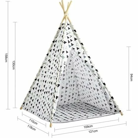 SoBuy Children Play Tent Playhouse Kids Teepee Tipi With Floor Mat,OSS03-A02 3 SoBuy Children Play Tent Playhouse Kids Teepee Tipi With Floor Mat,OSS03-A02 - Image 3