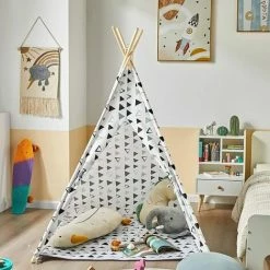 SoBuy Children Play Tent Playhouse Kids Teepee Tipi With Floor Mat,OSS03-A02 9 SoBuy Children Play Tent Playhouse Kids Teepee Tipi With Floor Mat,OSS03-A02 -SOBUY Shop 58370521 5