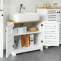 SoBuy Bathroom Under Sink Cabinet Vanity Unit,BZR40-W 7 SoBuy Bathroom Under Sink Cabinet Vanity Unit,BZR40-W -SOBUY Shop 58370522 3