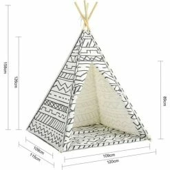SoBuy Children Play Tent Playhouse Kids Teepee Tipi With Floor Mat,OSS03-A03 -SOBUY Shop 58370539 3
