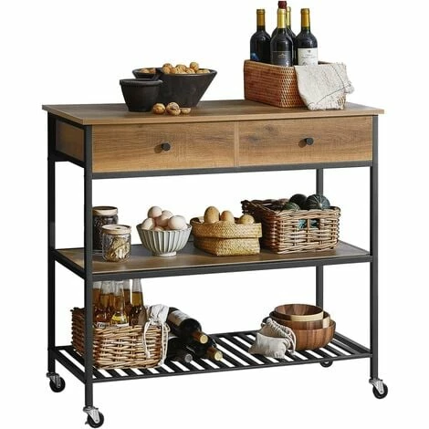 SoBuy Industrial Vintage Style Kitchen Trolley Cart Kitchen Storage Trolley Serving Trolley,FKW112-PF 1 SoBuy Industrial Vintage Style Kitchen Trolley Cart Kitchen Storage Trolley Serving Trolley,FKW112-PF