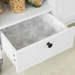 SoBuy Kitchen Trolley Cart Storage Trolley Serving Trolley Kitchen Cabinet,FKW104-W -SOBUY Shop 58494779 4