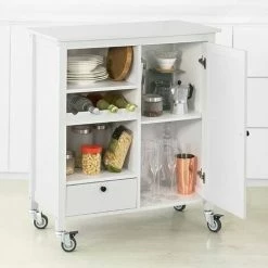 SoBuy Kitchen Trolley Cart Storage Trolley Serving Trolley Kitchen Cabinet,FKW104-W -SOBUY Shop 58494779 5