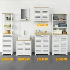 SoBuy Bathroom Tall Cabinet Tall Cupboard Bathroom Storage Cabinet,BZR44-W -SOBUY Shop 58494788 5