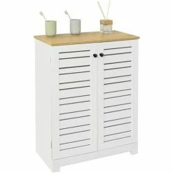 SoBuy Bathroom Cabinet Bathroom Storage Cabinet Cupboard With 2 Doors,BZR41-W
