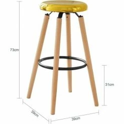 SoBuy Kitchen Breakfast Barstool Bar Stool With Metal Seat & Beech Wood Legs,FST89-G -SOBUY Shop 58494790 3