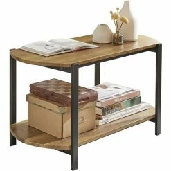 SoBuy Industrial Vintage Style 2 Tiers Coffee Table Sofa Table Side Table,FBT90-N
