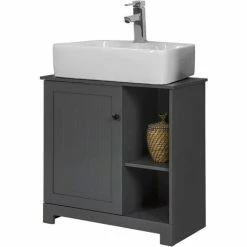 SoBuy Under Sink Cabinet Bathroom Vanity Unit Bathroom Storage Cabinet,BZR38-DG