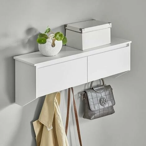 SoBuy Wall Coat Rack Wall Shelf Wall Storage Cabinet Hallway Coat Rack,FHK24-W 2 SoBuy Wall Coat Rack Wall Shelf Wall Storage Cabinet Hallway Coat Rack,FHK24-W - Image 2