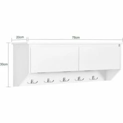 SoBuy Wall Coat Rack Wall Shelf Wall Storage Cabinet Hallway Coat Rack,FHK24-W 7 SoBuy Wall Coat Rack Wall Shelf Wall Storage Cabinet Hallway Coat Rack,FHK24-W -SOBUY Shop 58494798 3