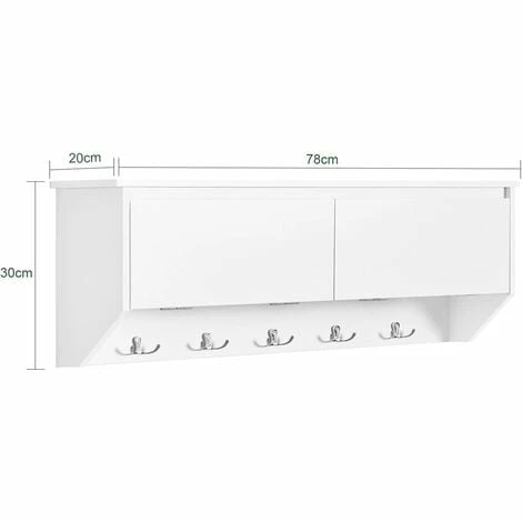 SoBuy Wall Coat Rack Wall Shelf Wall Storage Cabinet Hallway Coat Rack,FHK24-W 3 SoBuy Wall Coat Rack Wall Shelf Wall Storage Cabinet Hallway Coat Rack,FHK24-W - Image 3