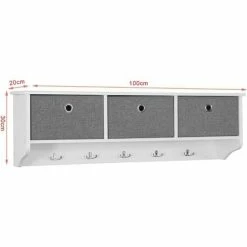 SoBuy Hallway Furniture Set,2 Drawers Storage Bench Racks And Wall Storage Cabinet,FSR90-W-FRG282-W -SOBUY Shop 58660553 3