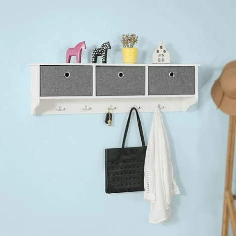 SoBuy Hallway Furniture Set,2 Baskets Shoe Bench Rack And Wall Storage Cabinet,FSR81-HG-FRG282-W 2 SoBuy Hallway Furniture Set,2 Baskets Shoe Bench Rack And Wall Storage Cabinet,FSR81-HG-FRG282-W - Image 2
