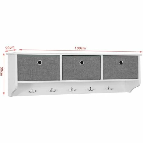 SoBuy Hallway Furniture Set,2 Baskets Shoe Bench Rack And Wall Storage Cabinet,FSR81-HG-FRG282-W 3 SoBuy Hallway Furniture Set,2 Baskets Shoe Bench Rack And Wall Storage Cabinet,FSR81-HG-FRG282-W - Image 3