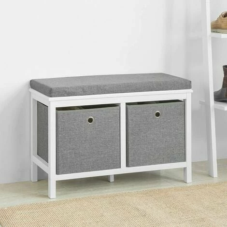SoBuy Hallway Furniture Set,2 Baskets Shoe Bench Rack And Wall Storage Cabinet,FSR81-HG-FRG282-W 4 SoBuy Hallway Furniture Set,2 Baskets Shoe Bench Rack And Wall Storage Cabinet,FSR81-HG-FRG282-W - Image 4