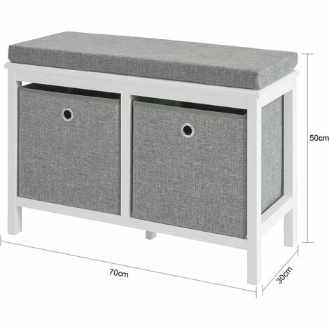 SoBuy Hallway Furniture Set,2 Baskets Shoe Bench Rack And Wall Storage Cabinet,FSR81-HG-FRG282-W 5 SoBuy Hallway Furniture Set,2 Baskets Shoe Bench Rack And Wall Storage Cabinet,FSR81-HG-FRG282-W - Image 5