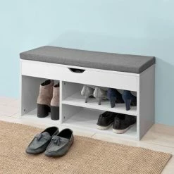 SoBuy Home White Wood Shoe Storage Rack,FSR45-HG -SOBUY Shop 5890681 3