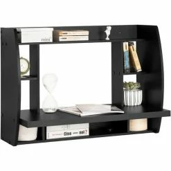SoBuy Home Office Wall-mounted Table Desk,Black,FWT18-SCH