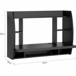 SoBuy Home Office Wall-mounted Table Desk,Black,FWT18-SCH -SOBUY Shop 5890687 4