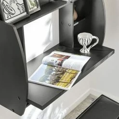 SoBuy Home Office Wall-mounted Table Desk,Black,FWT18-SCH -SOBUY Shop 5890687 5