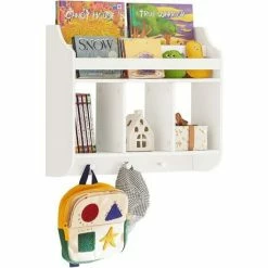 SoBuy Children Kids Wall Shelf Book Shelf Toy Shelf Storage Display Shelf Rack,KMB46-W
