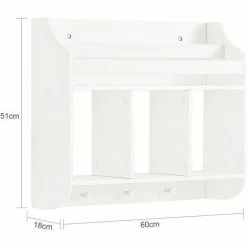 SoBuy Children Kids Wall Shelf Book Shelf Toy Shelf Storage Display Shelf Rack,KMB46-W -SOBUY Shop 59941594 3