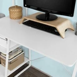 SoBuy Home White Office Wood Computer Table Desk With Drawer,FWT29-W -SOBUY Shop 6033755 4