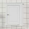 SoBuy White Wood Wall Mounted Single Door Bathroom Storage Cabinet,FRG203-W