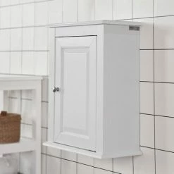SoBuy White Wood Wall Mounted Single Door Bathroom Storage Cabinet,FRG203-W -SOBUY Shop 6033759 3