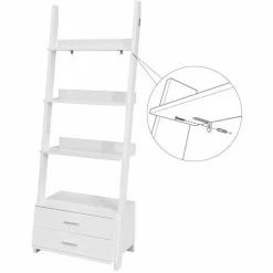 SoBuy Home Storage Shelving Rack With Drawers,White,FRG230-W