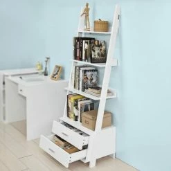 SoBuy Home Storage Shelving Rack With Drawers,White,FRG230-W -SOBUY Shop 6033761 4