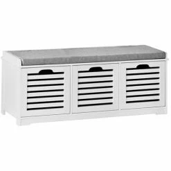 SoBuy Shoe Storage Bench With Drawers & Cushion,FSR23-W