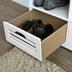 SoBuy Shoe Storage Bench With 3 Drawers, 3 Storage Cubes & Seat Cushion, FSR36-W -SOBUY Shop 6033768 5