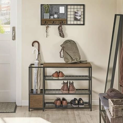SoBuy Wall Coat Rack With Felt Board And Metal Grid,FHK20-N 2 SoBuy Wall Coat Rack With Felt Board And Metal Grid,FHK20-N - Image 2