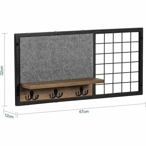SoBuy Wall Coat Rack With Felt Board And Metal Grid,FHK20-N 3 SoBuy Wall Coat Rack With Felt Board And Metal Grid,FHK20-N - Image 3