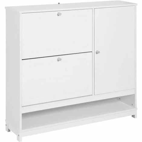 SoBuy Hallway Shoe Cabinet Shoe Storage Cupboard Organizer Unit With 2 Flip-drawers,FSR114-W 1 SoBuy Hallway Shoe Cabinet Shoe Storage Cupboard Organizer Unit With 2 Flip-drawers,FSR114-W