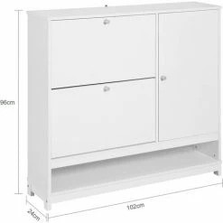 SoBuy Hallway Shoe Cabinet Shoe Storage Cupboard Organizer Unit With 2 Flip-drawers,FSR114-W 7 SoBuy Hallway Shoe Cabinet Shoe Storage Cupboard Organizer Unit With 2 Flip-drawers,FSR114-W -SOBUY Shop 60743739 3