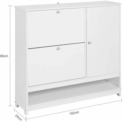 SoBuy Hallway Shoe Cabinet Shoe Storage Cupboard Organizer Unit With 2 Flip-drawers,FSR114-W 3 SoBuy Hallway Shoe Cabinet Shoe Storage Cupboard Organizer Unit With 2 Flip-drawers,FSR114-W - Image 3