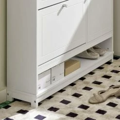 SoBuy Hallway Shoe Cabinet Shoe Storage Cupboard Organizer Unit With 2 Flip-drawers,FSR114-W 9 SoBuy Hallway Shoe Cabinet Shoe Storage Cupboard Organizer Unit With 2 Flip-drawers,FSR114-W -SOBUY Shop 60743739 5