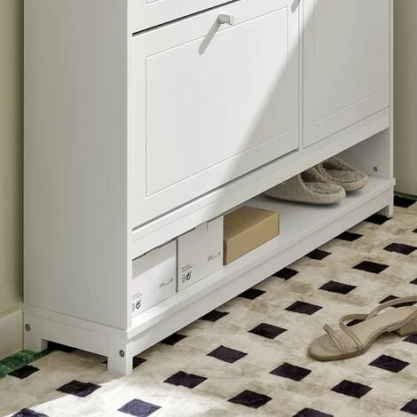 SoBuy Hallway Shoe Cabinet Shoe Storage Cupboard Organizer Unit With 2 Flip-drawers,FSR114-W 5 SoBuy Hallway Shoe Cabinet Shoe Storage Cupboard Organizer Unit With 2 Flip-drawers,FSR114-W - Image 5