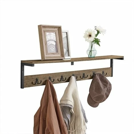 SoBuy Wall Coat Rack Wall Shelf Wall Hanging Shelf Hook Rack,FHK27-N 1 SoBuy Wall Coat Rack Wall Shelf Wall Hanging Shelf Hook Rack,FHK27-N